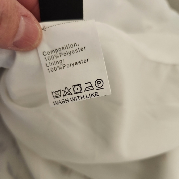 Shein Tiered Dress Cottagecore Cream Leaf Print, sz L - Picture 8 of 9